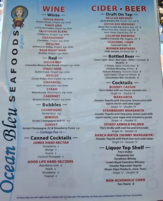 Menu photo 2 Ocean Bleu At Gino's Newport, OR Menu photo 2 Ocean Bleu At Gino's Newport, OR