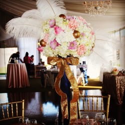 Peekaboo Blooms - Great Gatsby inspired tall centerpiece
