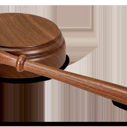 Cm Engravers - 8" Walnut Gavel with Brass Band & Sounding Block