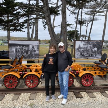 Handcar Tours - The waiting area with some pictures and history. - Historical Tours Near Me - Marina, California