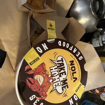 Noahla Cajun Seafood - To go bag in the bucket - Seafood Near Me - Bexley, Ohio