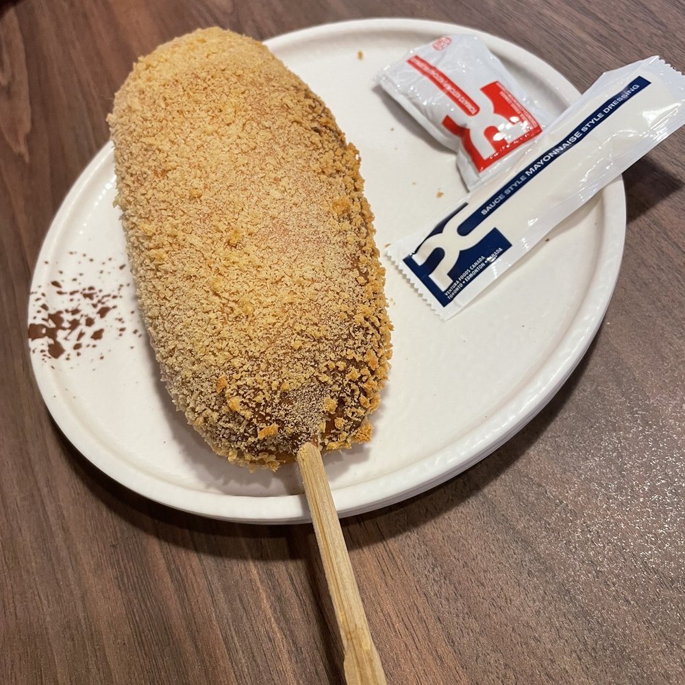 Tea One Bakery & Cafe - Corndog with cheese inside - Cafes Near Me - Mississauga, Ontario Tea One Bakery & Cafe - Corndog with cheese inside - Cafes Near Me - Mississauga, Ontario