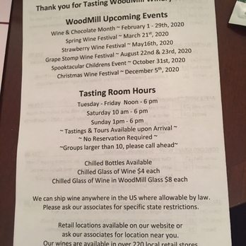 Woodmill Winery - Upcoming events in 2020 - Wineries Near Me - Vale, North Carolina