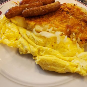 John's Coffee Shop - 2 scrambled eggs, hadhbrowns well done, rye toast, 3 sausage links and mimosa - Diners Near Me - New York, New York John's Coffee Shop - 2 scrambled eggs, hadhbrowns well done, rye toast, 3 sausage links and mimosa - Diners Near Me - New York, New York
