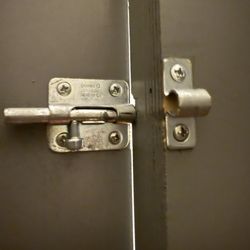 The Red Clay Table - Door too wide to close but they still installed lock.