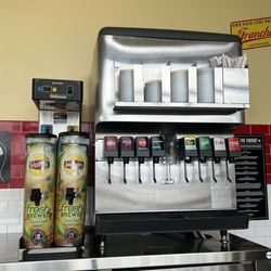Self serve (paid) drinks.