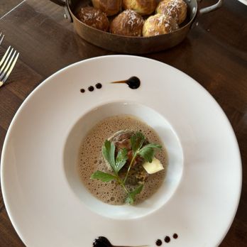 Maison Pucha Bistro - Mushroom timbale and a cheese bread add on. Six for $6. - French Near Me - Houston, Texas