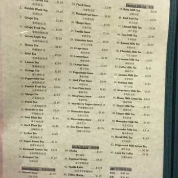Yes Cafe - Drink menu - Bubble Tea Near Me - Chandler, Arizona