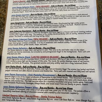 Autumn Sage Vineyards - Tasting menu - Wine Tasting Room Near Me - Elgin, Arizona Autumn Sage Vineyards - Tasting menu - Wine Tasting Room Near Me - Elgin, Arizona