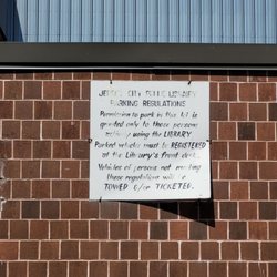 Jersey City Free Public Library - Five Corners Branch - Parking lot rules