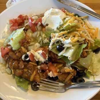 Tamarisk Restaurant - Navajo taco with beef chili and green sauce. - Diners Near Me - Green River, Utah