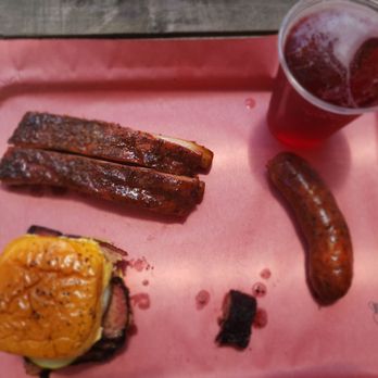 la Barbecue - Brisket sandwich / Ribs and Chipotle sausage - Barbeque Near Me - Austin, Texas