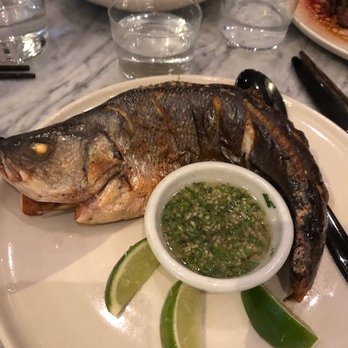 Slanted Door - Basically Branzino but I think they use a French name to change it up - solid fish though. - Vietnamese Near Me - San Ramon, California Slanted Door - Basically Branzino but I think they use a French name to change it up - solid fish though. - Vietnamese Near Me - San Ramon, California