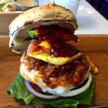 Surf House - Big Kahuna Burger (burger, pork, grilled pineapple, and other good stuff) - New American Near Me - Frederick, Maryland