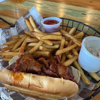 Lake Bottom Brewery & Distillery Corcoran - BBQ Tri Tip Sandwich . French fried, coleslaw. - Breweries Near Me - Corcoran, California Lake Bottom Brewery & Distillery Corcoran - BBQ Tri Tip Sandwich . French fried, coleslaw. - Breweries Near Me - Corcoran, California