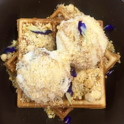 Milkbox - Tres Leches Waffles with malted milk and cookie dough ice cream