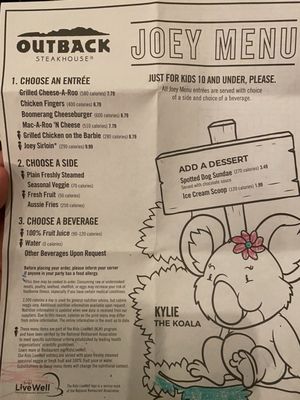Outback Steakhouse Kids Menu With Prices: Delicious Deals Revealed