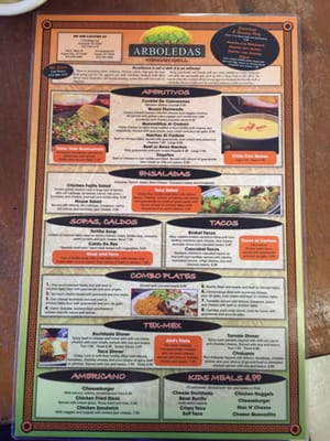 Menu photo 2 Arboledas Mexican Grill Rockwall, TX Menu photo 2 Arboledas Mexican Grill Rockwall, TX