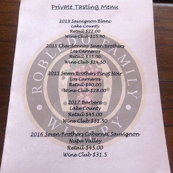 Robledo Family Winery - Private tasting menu. - Wineries Near Me - Sonoma, California