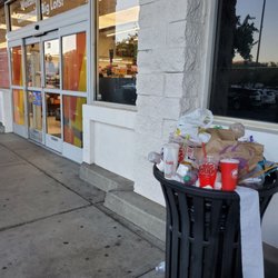 Alamo Plaza Shopping Center - Dirty. Gross. Dingy. Very littered.