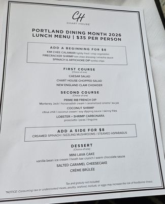 Menu photo 1 Chart House Portland, OR Menu photo 1 Chart House Portland, OR