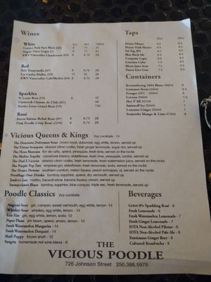 Menu photo 1 Vicious Poodle Victoria, BC