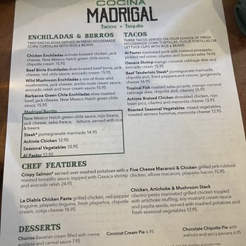 Cocina Madrigal - Menu 5/2023 - Tacos Near Me - Phoenix, Arizona