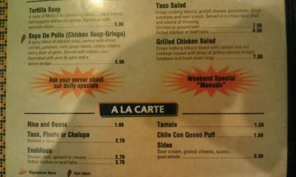 Menu photo 7 Cilantro's Mexican Grill Houston, TX