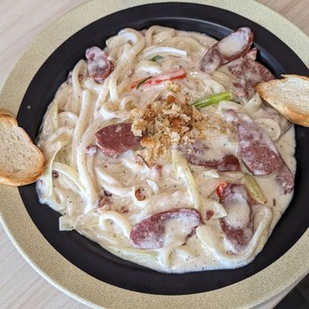 The Pork Let - Cream Udon | Instagram: @telephonesmoothie - Korean Near Me - Aurora, Colorado The Pork Let - Cream Udon | Instagram: @telephonesmoothie - Korean Near Me - Aurora, Colorado
