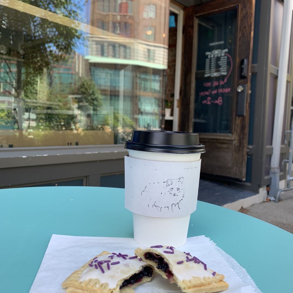 Overwinter Coffee - Maple latte and blueberry Plop Tart. - Coffee & Tea Near Me - Buffalo, New York Overwinter Coffee - Maple latte and blueberry Plop Tart. - Coffee & Tea Near Me - Buffalo, New York