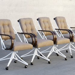 Rehab Vintage Interiors - Set of 4 Bentwood and Steel Atomic Dining Chairs, Refinished
