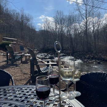 Grandfather Vineyard - Creekside flight! - Wineries Near Me - Banner Elk, North Carolina