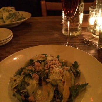 Gilt Bar - Glass of cava with a delicious apple & squash salad! - New American Near Me - Chicago, Illinois