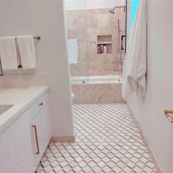 Tile & Granite Honestly - "This is a beautiful bathroom with a spectacular, innovative design, bringing life and a fresh look to the space."