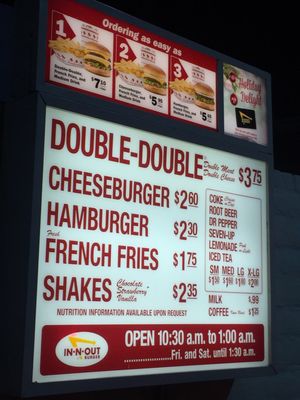 Menu photo 6 In-N-Out Burger Hemet, CA