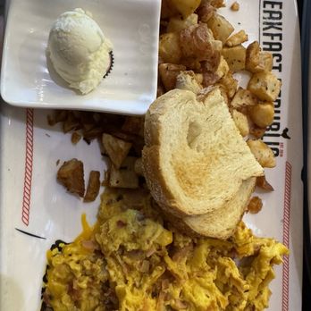 Breakfast Republic - Protein Lover Scramble with potatoes and sourdough toast - Breakfast & Brunch Near Me - San Diego, California
