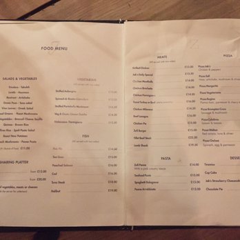 Jak's - Menu - Bars Near Me - London, XGL