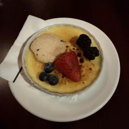 Crème brûlée. Very bland. Could not taste any vanilla at all. Just bland custard. Crème brûlée. Very bland. Could not taste any vanilla at all. Just bland custard.