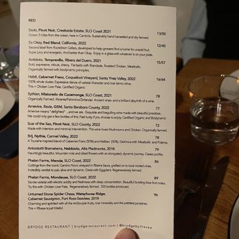 Brydge Restaurant - Menu - Tapas/Small Plates Near Me - Cambria, California Brydge Restaurant - Menu - Tapas/Small Plates Near Me - Cambria, California