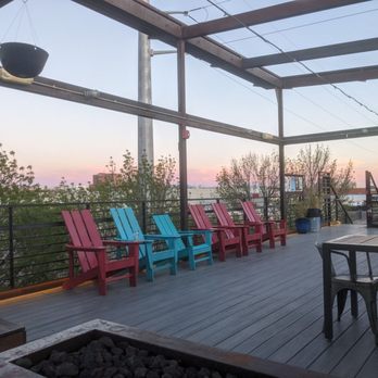 Marble Brewery - The upstairs deck at sunset - Breweries Near Me - Albuquerque, New Mexico