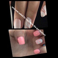 Luu Nails - Top is what she asked for. Bottom is what she got
