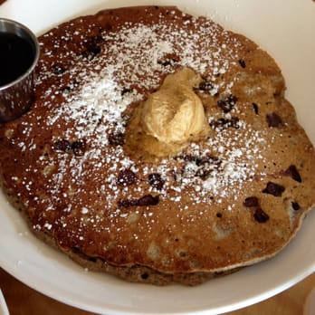 Cafe M - Chocolate chip buckwheat pancake with walnut butter - Breakfast & Brunch Near Me - Berkeley, California Cafe M - Chocolate chip buckwheat pancake with walnut butter - Breakfast & Brunch Near Me - Berkeley, California