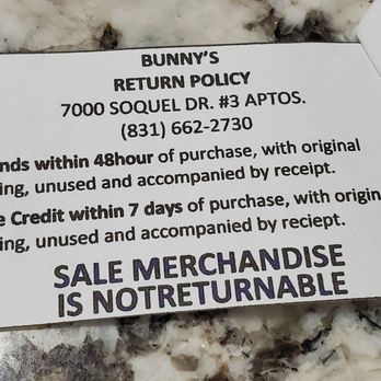 Bunny’s Gifts - Return policy - Shoe Stores Near Me - Aptos, California Bunny’s Gifts - Return policy - Shoe Stores Near Me - Aptos, California