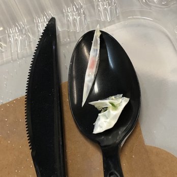 Apple Spice Junction - Pieces of sharp plastic in my seafood salad today. Salad was good minus this. - Sandwiches Near Me - Rancho Dominguez, California Apple Spice Junction - Pieces of sharp plastic in my seafood salad today. Salad was good minus this. - Sandwiches Near Me - Rancho Dominguez, California