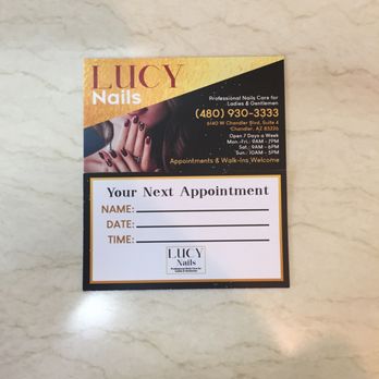 Lucy Nails Spa - Business Card (front & back) - Nail Technicians Near Me - Chandler, Arizona Lucy Nails Spa - Business Card (front & back) - Nail Technicians Near Me - Chandler, Arizona