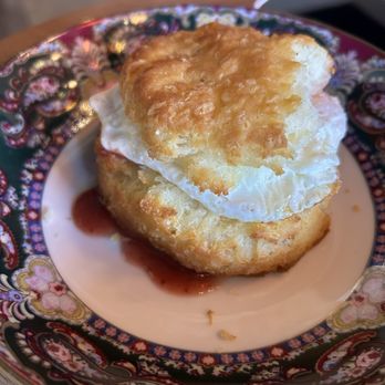 Butter Punk - Biscuit with fried egg and strawberry jam - Breakfast & Brunch Near Me - Asheville, North Carolina