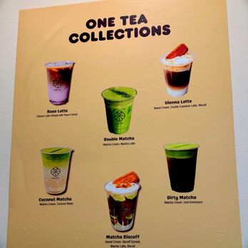 One Tea - Drink menu Feb 2026 - Bubble Tea Near Me - Temple City, California