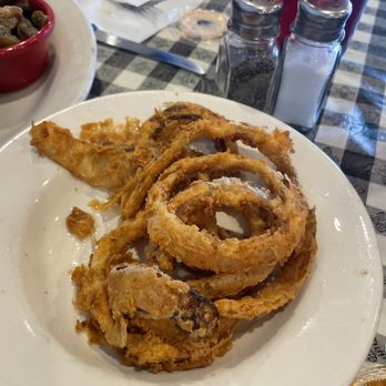 The Ribcage BBQ - Onion rings / Horse radish sauce on side very tasty. - Barbeque Near Me - Saint Joseph, Illinois