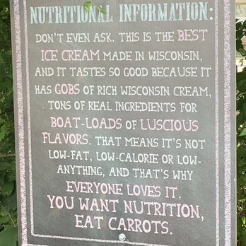 The Frosty Moose - a sign stating that there is a nutritional information - Ice Cream & Frozen Yogurt Near Me - Williams Bay, Wisconsin The Frosty Moose - a sign stating that there is a nutritional information - Ice Cream & Frozen Yogurt Near Me - Williams Bay, Wisconsin