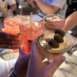 Watermelon crushes & filthy martini